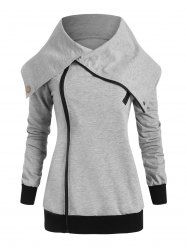 Plus Size Side Zipper Capelet Jacket -  