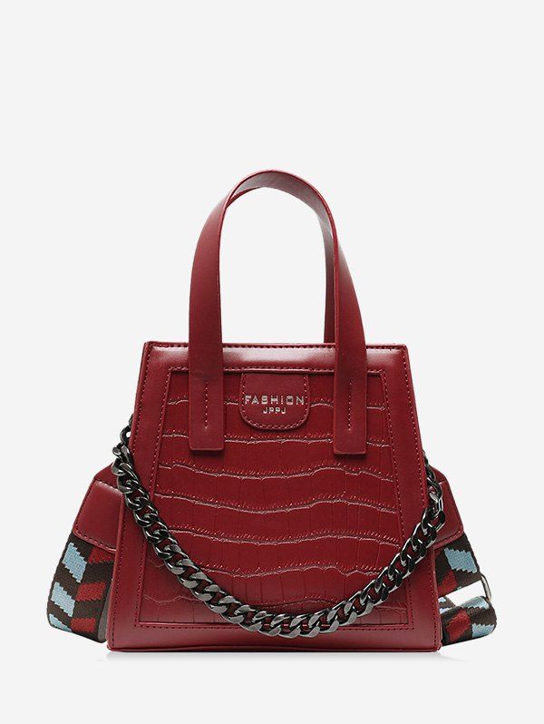 

Zipper Chain Embossing Crossbody Bag, Red