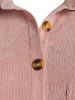 Plus Size Corduroy Pocket Curved Hem Shacket -  