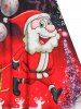 Robe à Imprimé Père Noël et Flocon de Neige Drôle sans Dos Grande Taille - Noir L