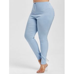 

Colored High Waisted Skinny Jeans, Light blue