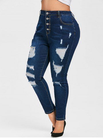 cute ripped jeans for plus size