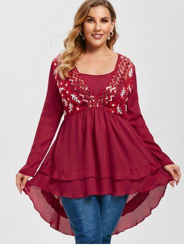 Red high low blouse Clearance