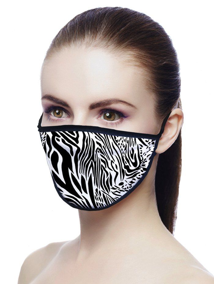 Zebra Stripe Printed Air Layer Fabric Face Mask