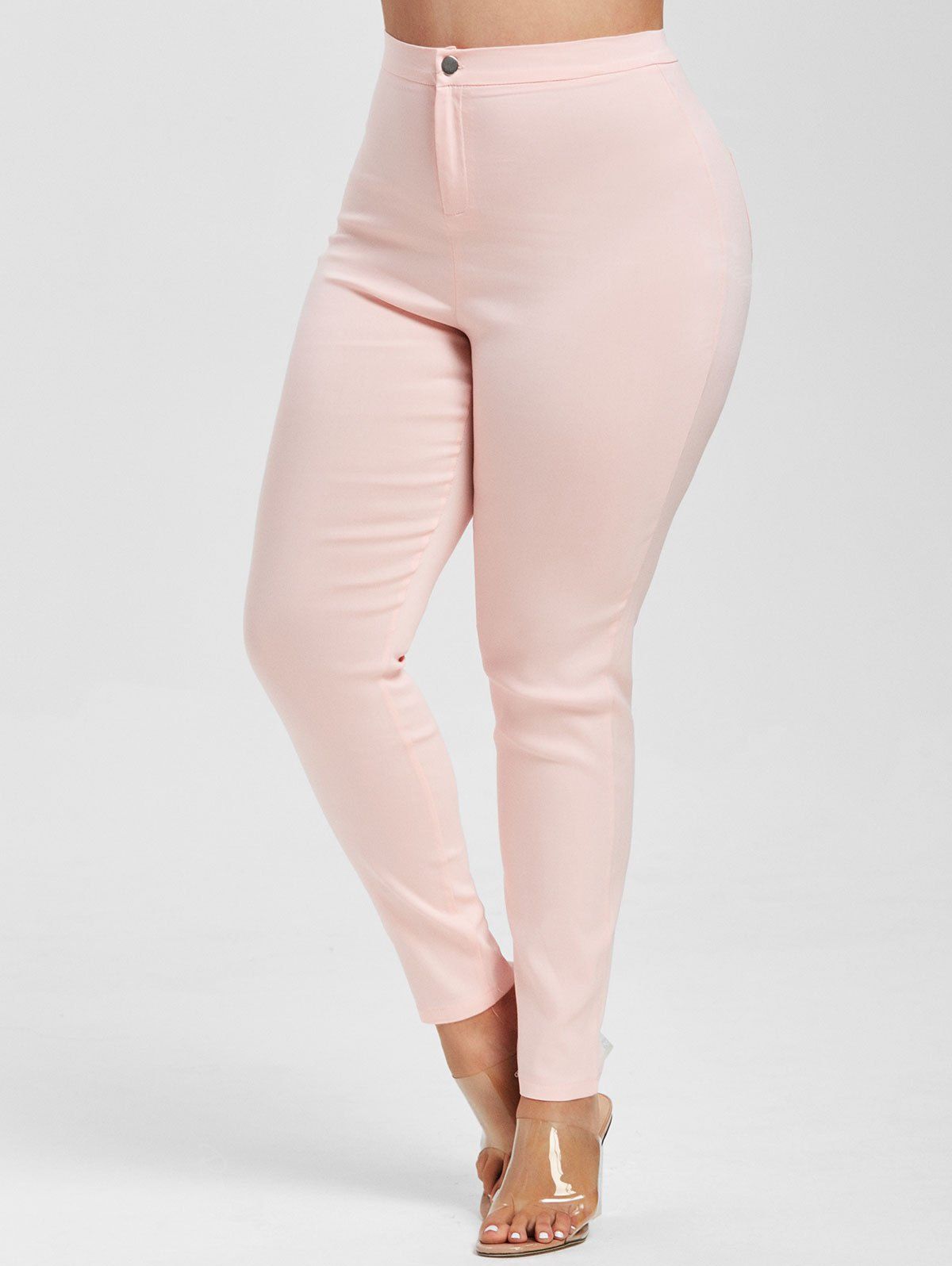 

Colored High Waisted Skinny Jeans, Light pink