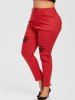 Plus Size Colored Skinny Ripped Jeans -  