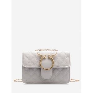 

Elk Shape Quilted Chain Crossbody Bag, Milk white