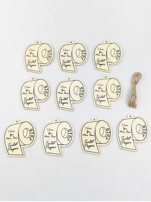 10шт Форма туалетной бумаги Висячий Деревянный Декор Комплект