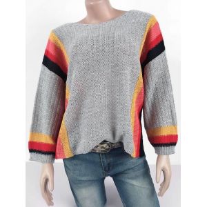 

Plus Size Colorblock Kimono Sleeve Sweater, Dark gray