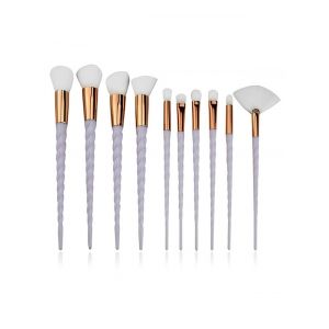 

10Pcs Twist Handle Beauty Tool Makeup Brush Set, Light gray