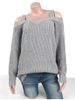 Plus Size Chunky Cold Shoulder Sweater -  