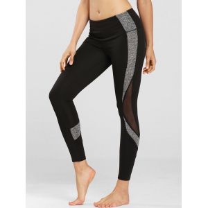 

Space Dye Side Mesh Panel Sports Leggings, Black