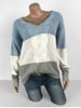 Plus Size Drop Shoulder Colorblock Sweater -  