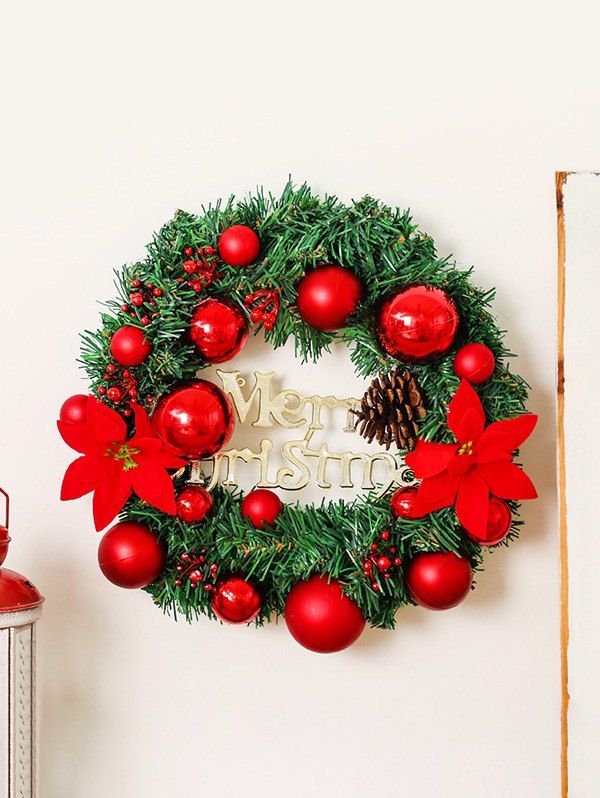 

Merry Christmas Garland Floral Wall Decor, Multi-a