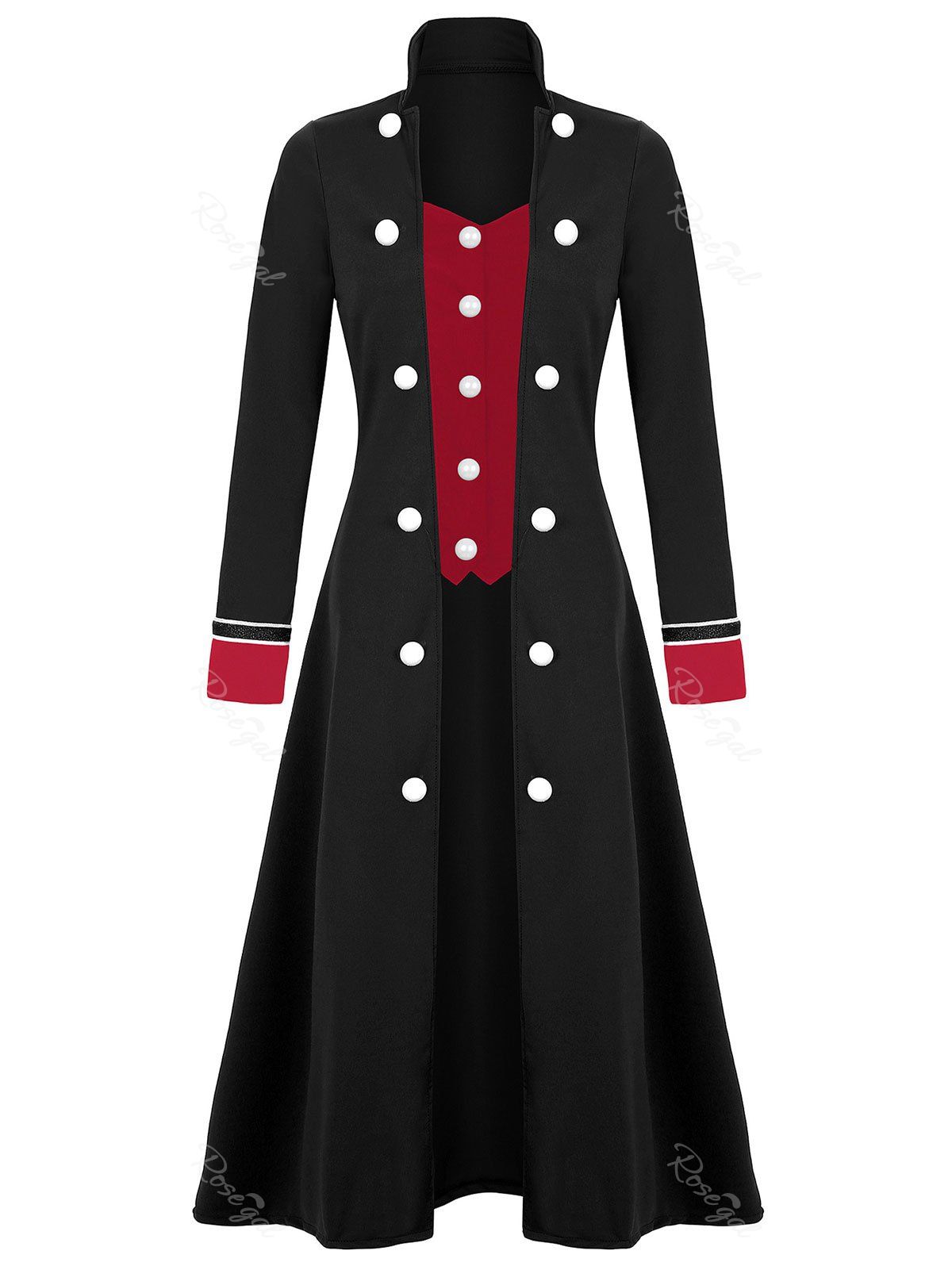 

Plus Size Long Double Breasted Coat, Black