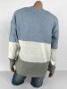 Plus Size Drop Shoulder Colorblock Sweater -  