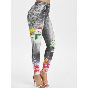 

Christmas Printed Skinny Jeggings, Black