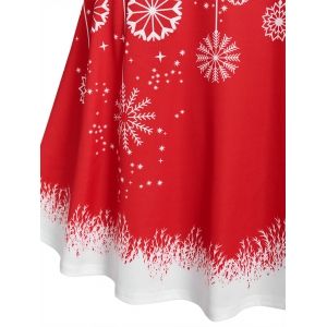 

Strappy Christmas Snowflake Print Dress, Red