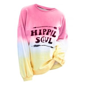 

Plus Size Graphic Ombre Color T Shirt, Light pink