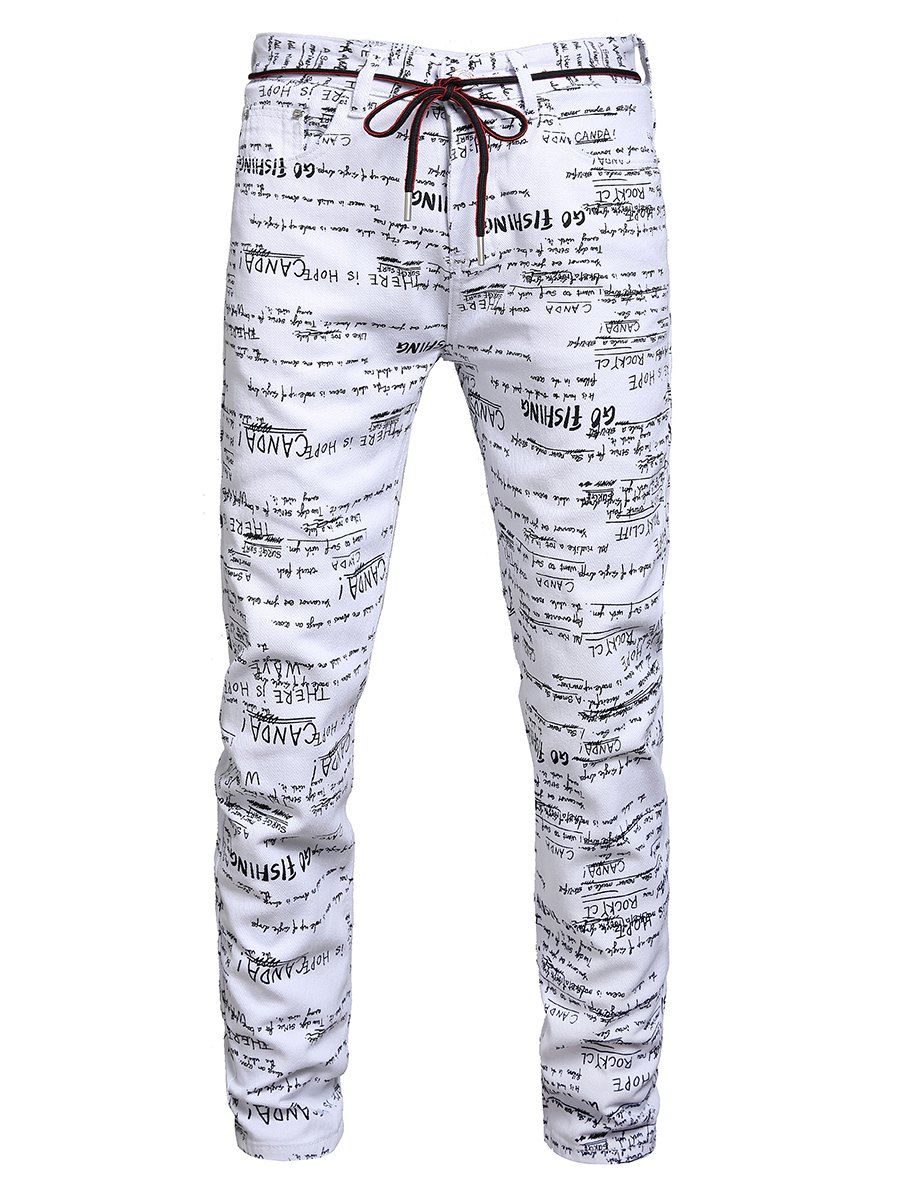 

Letter Graphic Allover Jeans, Multi-a