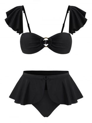 Ruffle O Ring Skirted Bikini Swimwear