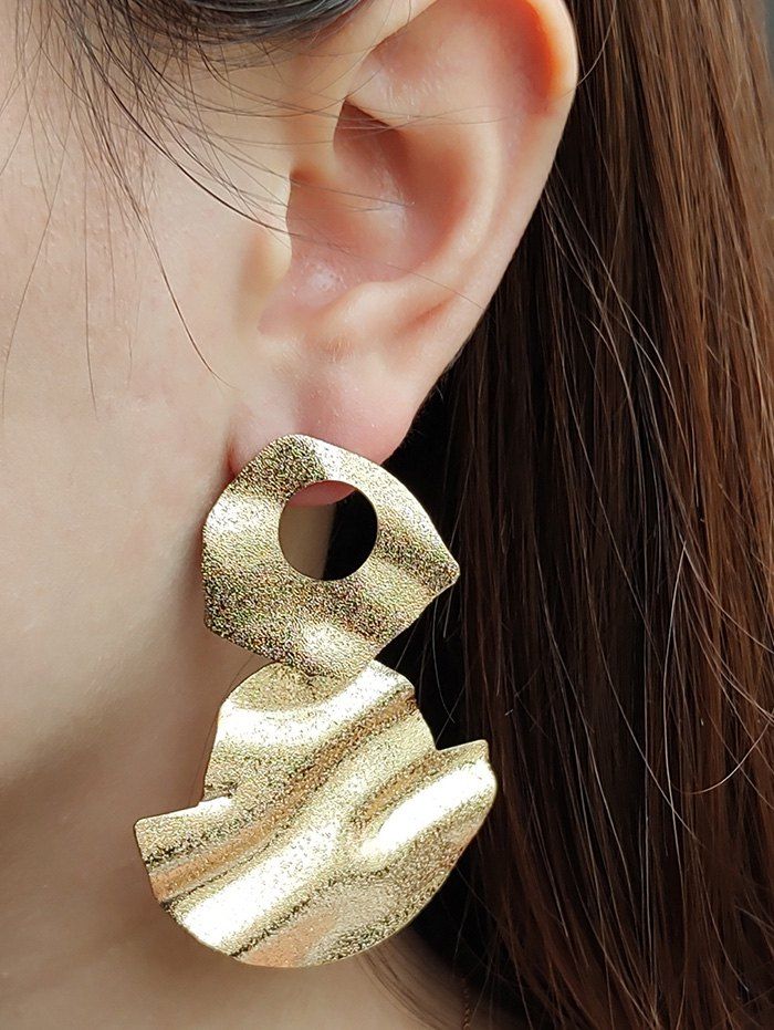 

Hammered Disc Drop Earrings, Golden