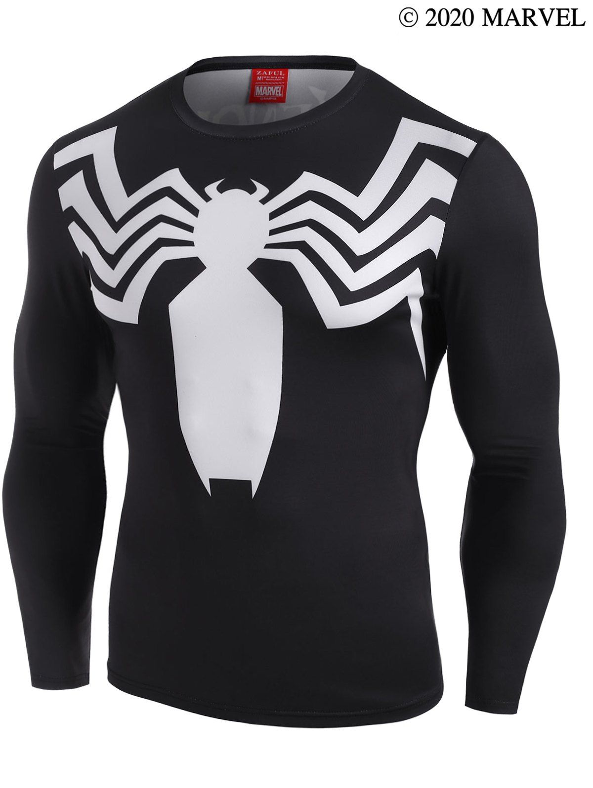 

Marvel Spider-Man Venom Letter Print Long Sleeve T-shirt, Black