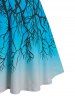 Tree Branch Printed Criss Cross Dress -  
