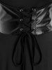 Robe Haute-Bas en Similicuir à Lacets - Noir 3XL