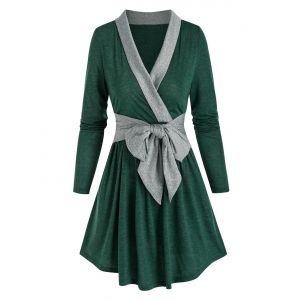 

Bowknot Two Tone T Shirt, Deep green
