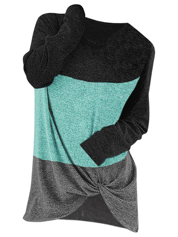 

Three Tone Twisted Jumper Knitwear, Deep blue