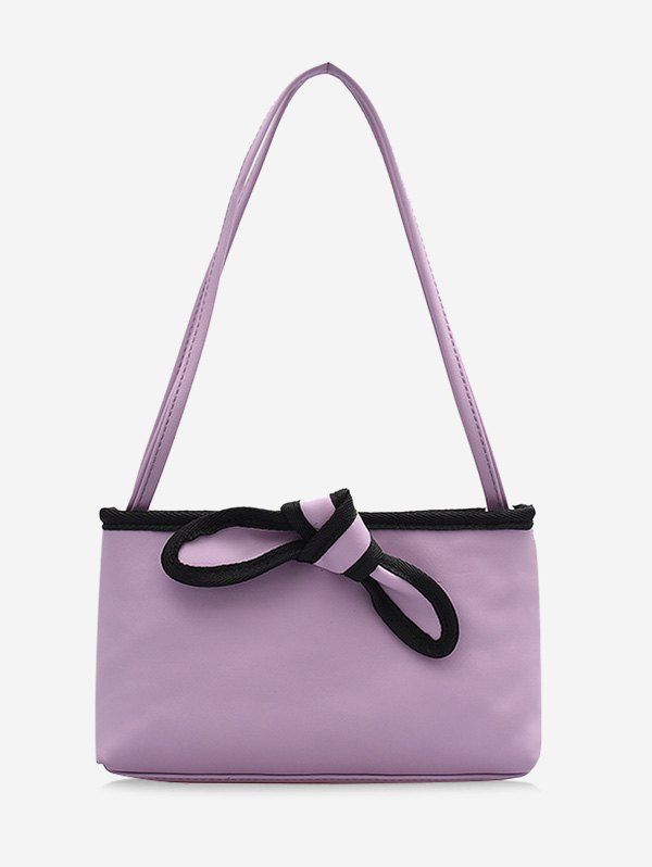 

Bowknot Design PU Leather Tote Bag, Light purple