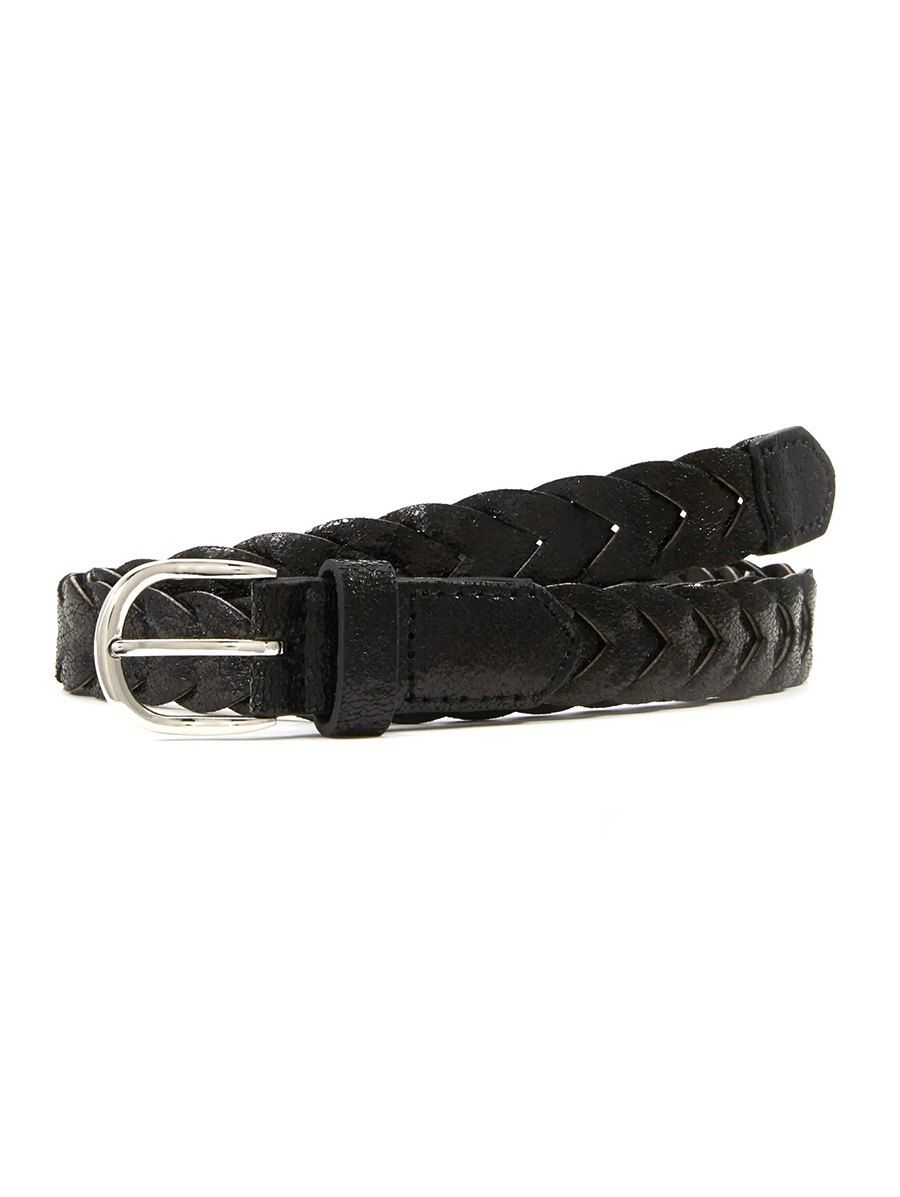 

Crack Pattern Braid Pin Buckle Belt, Black