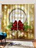 Rideaux de Fenêtre de Noël Motif de Cloche et de Nœud Papillon 2 Pièces - Multi W30 x L65 inch x 2pcs