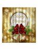 2 Panels Christmas Bell Bowknot Pattern Window Curtains -  