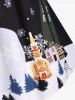 Plus Size Christmas Twisted Snowman Snowflake Ring Vintage Dress -  