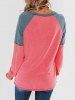 Stitching Colorblock Long Sleeve Jersey Top -  