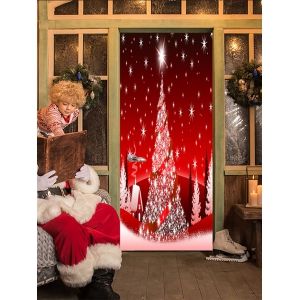 

Christmas Tree Pattern Decorative Door Art Stickers, Multi
