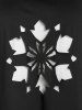 Plus Size Christmas Snowflake Laser Cut T Shirt -  