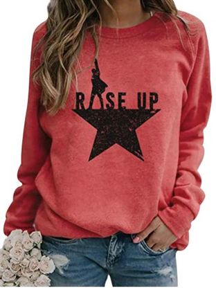 Rise Up Graphic Raglan Sleeve Sweatshirt