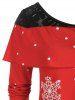 Plus Size Christmas Santa Claus Elk Lace Insert Handkerchief T Shirt -  