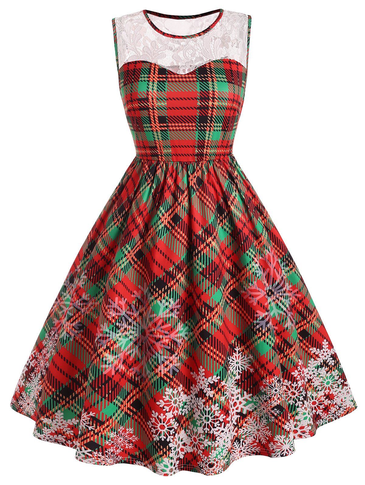 plus size christmas print dresses