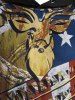 American Flag Elk Print Kangaroo Pocket Hoodie -  