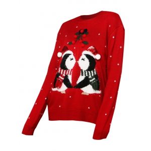 

Christmas Berry Funny Graphic Sequined Sweater, Red
