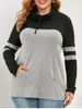 Plus Size Colorblock Cowl Neck Sweatshirt -  
