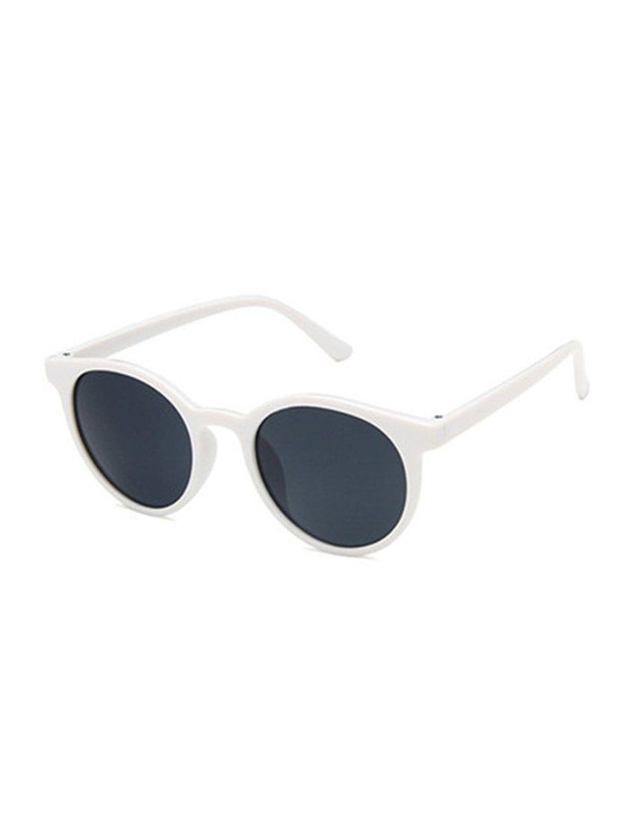 Retro UV Protection Round Sunglasses, Warm white
