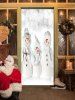 Autocollants de Porte Décoratifs Imprimé Famille de Bonhommes de Neige de Noël - Multi 2pcs x 15 x 79 pouces