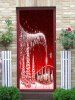Christmas Tree Village Print Decorative Door Art Stickers -  