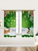 2 Panels Christmas Sleigh Bell Print Window Curtains -  