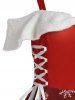 Robe de Noël à Imprimé Flocon de Neige et Cerf à Epaule Dénudée à Lacets - Rouge 3XL